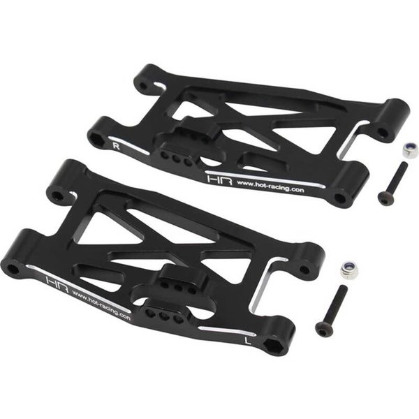 HOT RACING Black Aluminum Lower Front Arms- Super Rock Rey