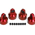 Traxxas Shock caps, aluminum (red-anodized), GTX shocks (4)/ spacers (8)