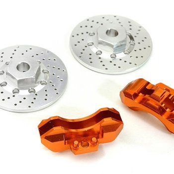 Integy Realistic Alloy Front Brake Disc (2) for Traxxas 1/10 4-Tec 2.0 C28426ORANGE