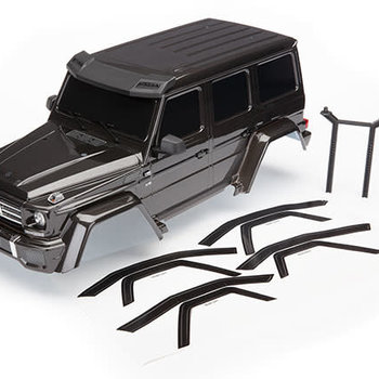 Traxxas Body, Mercedes-Benz G 500 4x4_, complete (black) (includes rear body post, grille, side mirrors, door handles, & windshield wipers)