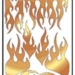 V006C Sticker Sheet Mirror Gold Flames