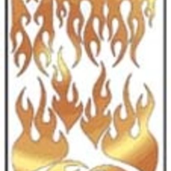 V006C Sticker Sheet Mirror Gold Flames