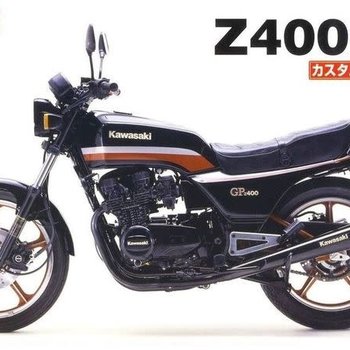 1982 Kawasaki Z400GP Motorcycle w/Custom Parts 1/12 Aoshima