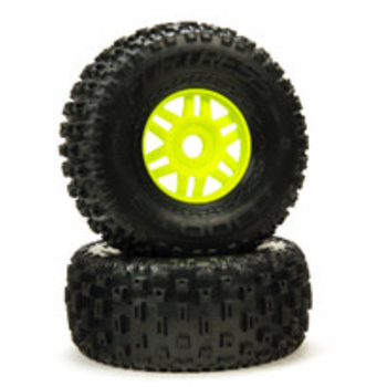 arrma 1/7 dBoots Fortress Front/Rear 2.4/3.3 Pre-Mounted Tires, 17mm Hex, Green (2)