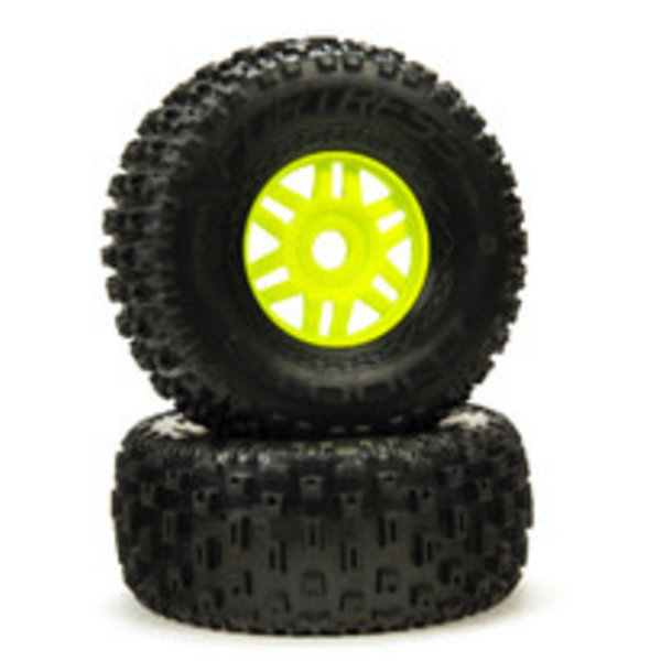arrma 1/7 dBoots Fortress Front/Rear 2.4/3.3 Pre-Mounted Tires, 17mm Hex, Green (2)