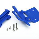 Traxxas Bumper, front / bumper mount, front / 4x23mm RM (2)/ 3x10mm RST (2) (blue)