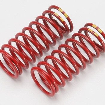 Traxxas Spring, shock (red) (long) (GTR) (4.9 rate double yellow stripe) (1 pair)