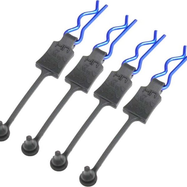 HOT RACING Body Clip Retainers 1/8 Scale (4) Blue