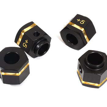 Integy 12mm Hex Wheel (4) Hub Brass +5mm Offset for Traxxas TRX-4 Scale & Trail Crawler C29447