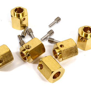 Integy 12mm Hex Wheel (6) Hub Brass 14mm Thick for Traxxas TRX-6 Scale & Trail Crawler C29572