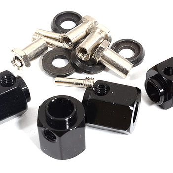 Integy 12mm Hex Wheel (4) Hub Alloy 14mm Thick for Traxxas TRX-4 Scale & Trail Crawler C30013BLACK
