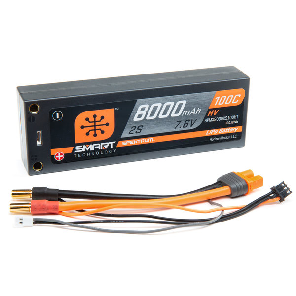 SPM 8000mAh 2S 7.6V 100C Smart HV LiPo Case; 5mm Tubes