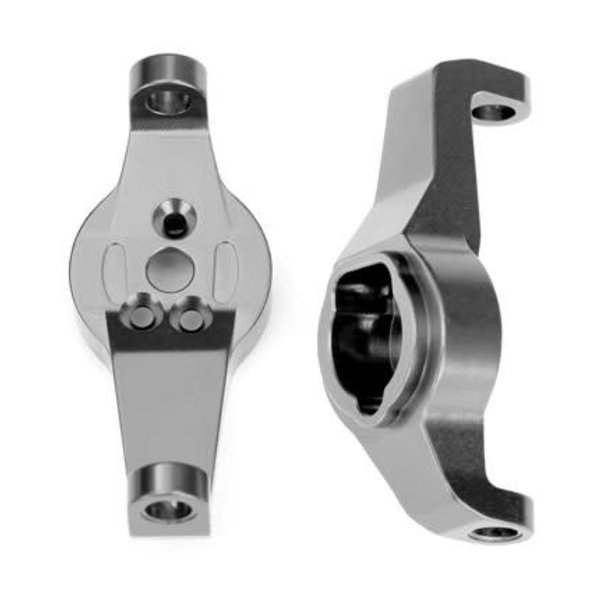 Traxxas Caster blocks, 6061-T6 aluminum (charcoal gray-anodized), left and right