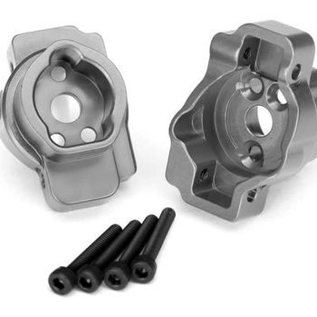 Traxxas Portal drive axle mount, rear, 6061-T6 aluminum (charcoal gray-anodized) (left and right)/ 2.5x16 CS (4)