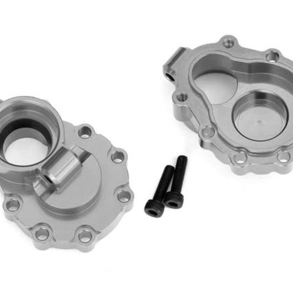 Traxxas Portal housings, inner (rear), 6061-T6 aluminum (charcoal gray-anodized) (2)/ 2.5x10 CS (2)