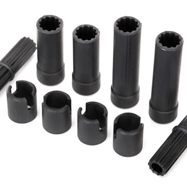 Traxxas Half shafts, center (internal splined, front (2) & internal splined, rear (2)/ external splined (2)/ pin retainer (4)) (plastic parts only)
