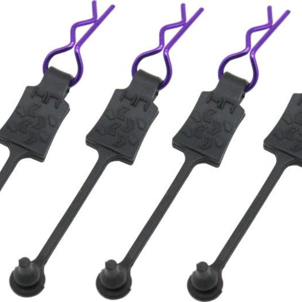 HOT RACING Body Clip Retainers 1/10 (4) purple