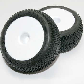 Traxxas Tires & wheels, assembled, glued (white dished 2.2' wheels, Response Pro 2.2' tires, foam inserts) (2)