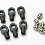 Traxxas Rod ends, small, with hollow balls (6) (for Revo® steering linkage)