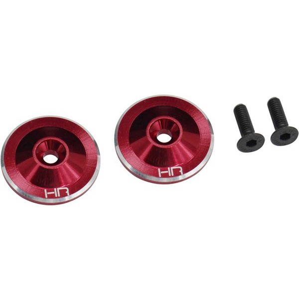 HOT RACING Red Large Wing Buttons Aluminum (2)