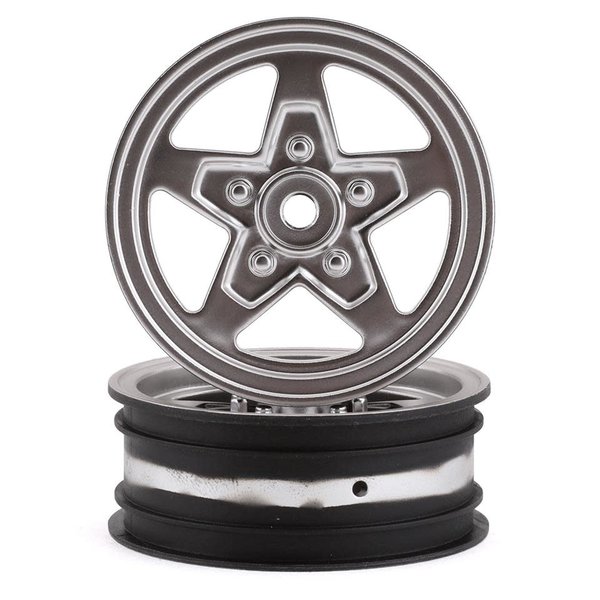 LOSI Front Wheel, Satin Chrome (2): 22S Drag