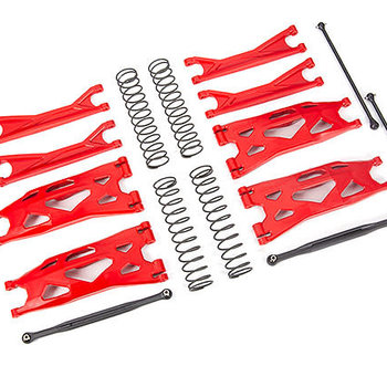 Traxxas 7895R - Suspension kit, X-Maxx® WideMaxx®, red (includes front & rear suspension arms, front toe links, driveshafts, shock springs)
