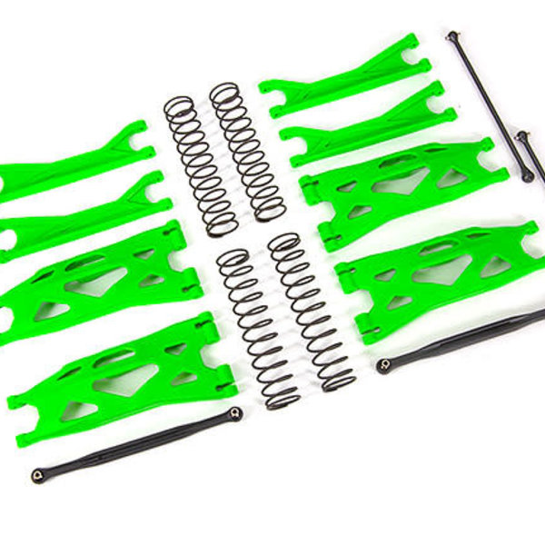 Traxxas 7895G - Suspension kit, X-Maxx® WideMaxx®, green (includes front & rear suspension arms, front toe links, driveshafts, shock springs)