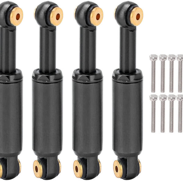 Integy Billet Machined Alloy Shocks (4) for Axial 1/24 SCX24 Rock Crawler C30792BLACK