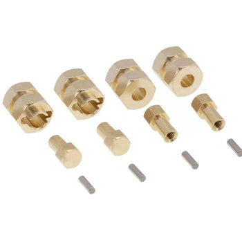 Integy Alloy Machined Brass Wheel Hex Adapters 9.5mm Thick for Axial 1/24 SCX24 Crawler C30637