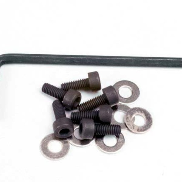 Traxxas Backplate screws (3x8mm cap-head machine) (6)/washers (6)/ wrench