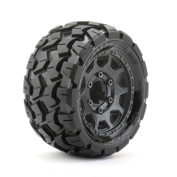 PROLINE 1/6 Trencher F/R 5.7” Tires Mounted 24mm Black Raid 8x48 Hex (2)