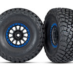 Traxxas Tires and wheels, assembled, glued (Method Race Wheels, black with Blue  beadlock, BFGoodrich Baja KR3 tires) (2)