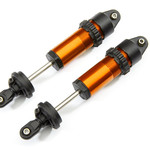 Traxxas Shocks, GT-Maxx , aluminum (orange-anodized) (fully assembled w/o springs) (2)