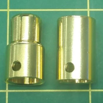 Shadow Hobbies 10MM GOLD CONNECTOR M/F 2 PAIR