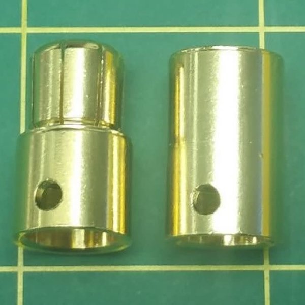 Shadow Hobbies 10MM GOLD CONNECTOR M/F 2 PAIR