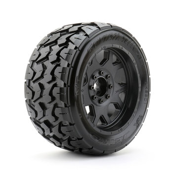 1/5 XMT Tomahawk Tires Mounted on Black Claw Rims, Medium Soft, Belted, fits Arrma (2) 24mm hex for Arrma (Kraton 8s & Outcast 8s)