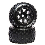 DuraTrax SixPack MT Belt 2.8" Mounted Front/Rear Tires .5 Offset 17mm, Black (2)