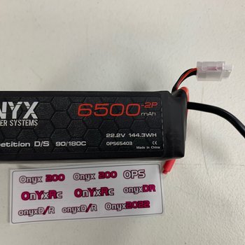 ONYX OPS65403  6500  22.2 8GW  (90/180C  2P)    (144.3  WH)52MMx26MMx14MM    www.onyxrcpowersystemsusa.com for purchase