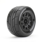 JETKO 1/8 MT 3.8 Super Sonic Tires Mounted on Black Claw Rims, Medium Soft, Belted, 17mm 1/2" Offset (2)