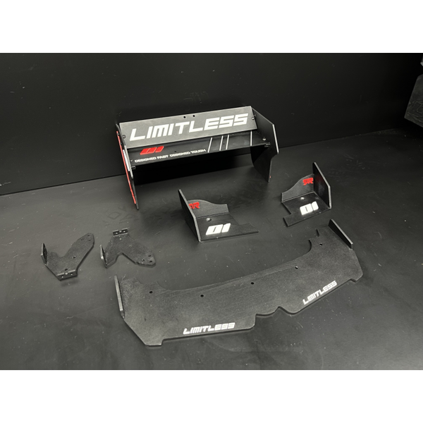 STUPID RC STP1135BK  Kit Front Wing / Bottom Plate / Active Rear wing BLACK V2.0 (2) PACKAGES