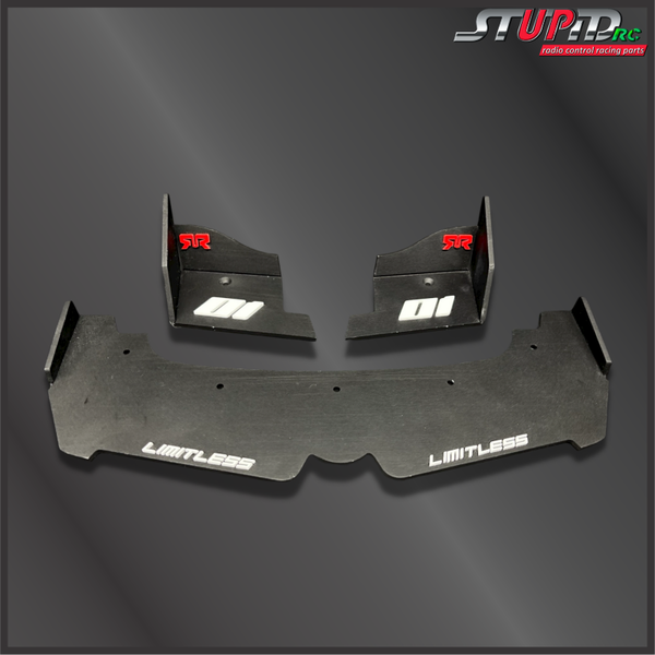 STUPID RC Front Wing and Bottom Plate Aluminum V2.0 BLACK