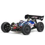 arrma 1/8 TLR Tuned TYPHON 6S 4WD BLX Buggy RTR, Red/Blue Loaded with upgrades to improve durability and handling, the TLR Tuned TYPHON 1/8 4WD Race Buggy adds chassis tuning and racing capabilities to the top-of-the-line ARRMA bash platform — as well as RTR co