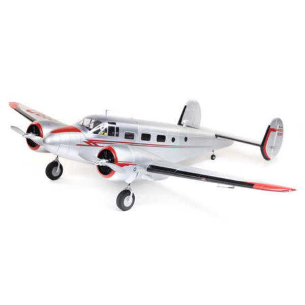 Beechcraft D18 1.5m BNF Basic The E-flite® Beechcraft D18 1.5m is the most convenient and easiest-to-fly scale model of the classic aircraft yet! Well-equipped with many scale details, functional features, and Smart Technology, it's a modern-day marv
