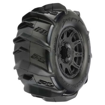 PROLINE 1/8 Dumont F/R 3.8" MT Tires Mounted 17mm Blk Raid (2)