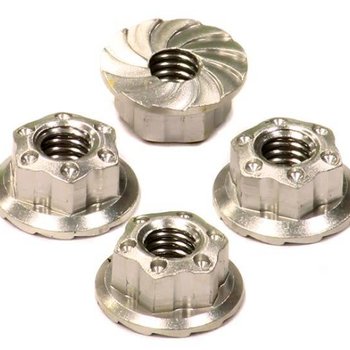 Integy Realistic Billet Machined M4 Size Serrated Wheel Locknut