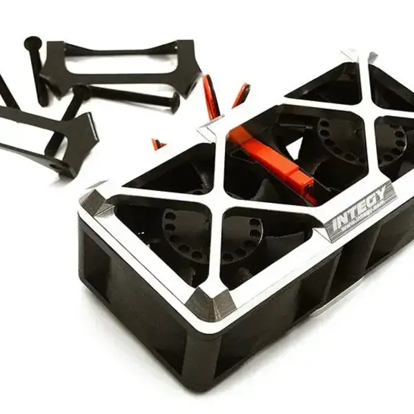 Integy Ultra High Speed Twin Cooling Fan Kit 17k rpm for Traxxas X-Maxx C28697SILVER