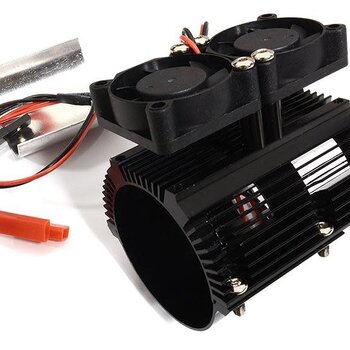 Integy Motor Heatsink+Twin Cooling Fan for Traxxas Summit & E-Revo (Motor: 41-43mm OD) C30115BLACK