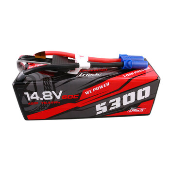 GENSACE Gens Ace G-Tech 5300mAh 14.8V 60C 4S1P HardCase Lipo Battery14# With EC5 Plug