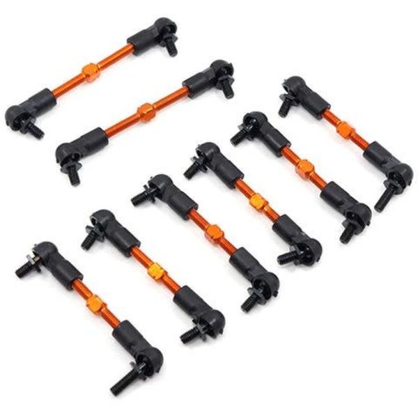 YEAH RACING SPT2-115OR YEAHRACING HPI SPRINT 2 ALUMINUM PREASSEMBLED TIE ROD SET - 8 PCS