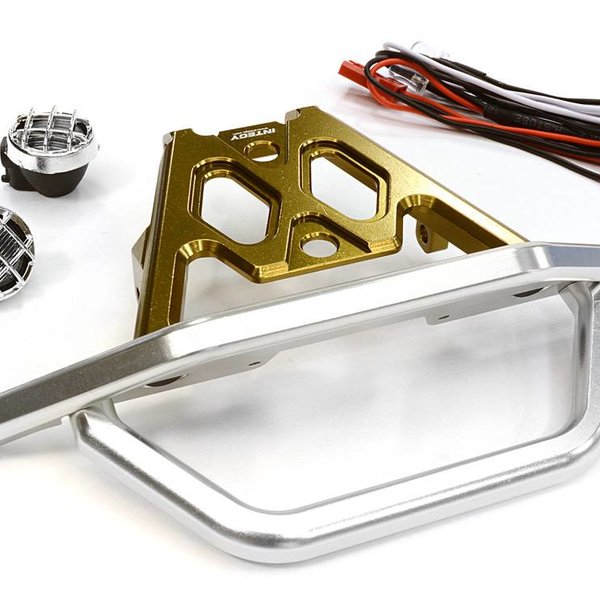 Integy BILLET MACHINED FRONT BUMPER SET W/ LED LIGHTS FOR AXIAL 1/10 YETI ROCK RACER C26043BRONZE